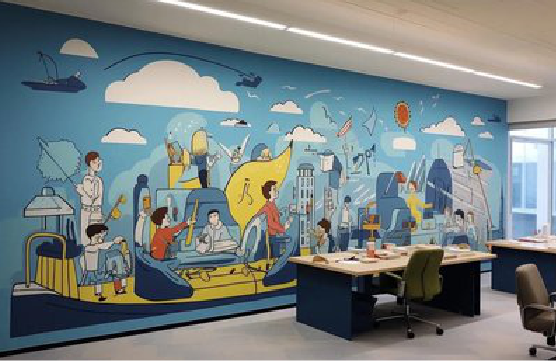 昌宁办公室墙绘的特点。
